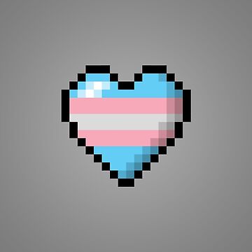 Artwork thumbnail, Large Pixel Heart Design in Transgender Pride Flag Colors by LiveLoudGraphic