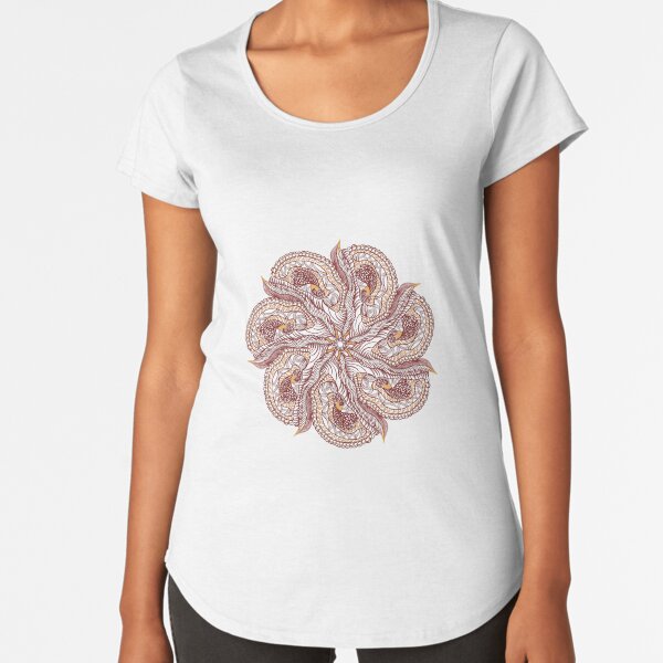 Seven Organic Arms Pods Seeds and Leaf Premium Scoop T-Shirt