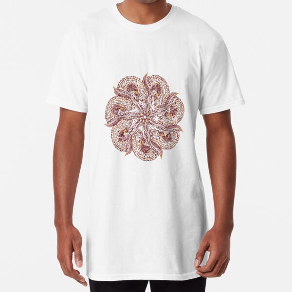 Seven Organic Arms Pods Seeds and Leaf Long T-Shirt