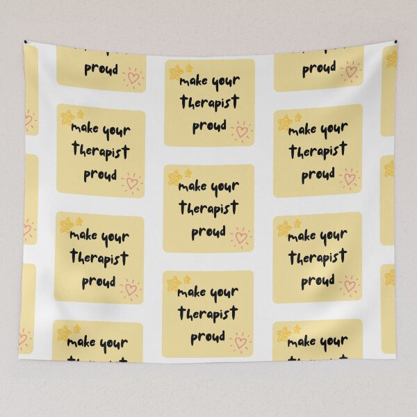 Item preview, Make Your Therapist Proud. Cute Yellow Sticky Note Handwritten Recovery Reminder. designed and sold by brodidudie.