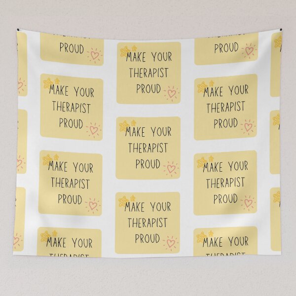Item preview, Make Your Therapist Proud. Cute Yellow Sticky Note Handwritten Recovery Reminder. designed and sold by brodidudie.