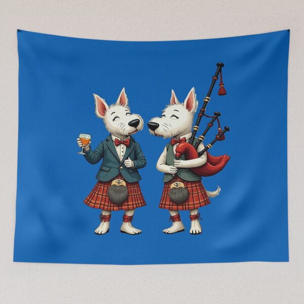 Item preview, Burns Night West Highland Terrier Usher and Bagpiper designed and sold by taiche.