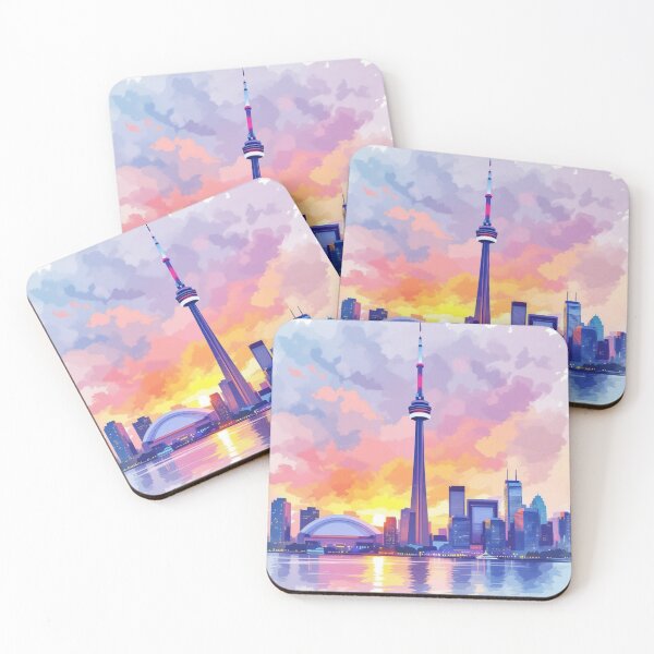 Item preview, Toronto Skyline at Sunset – CN Tower Cityscape Art designed and sold by Golden Blaze Studio.