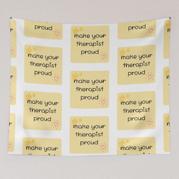 Item preview, Make Your Therapist Proud. Cute Yellow Sticky Note Handwritten Recovery Reminder. designed and sold by brodidudie.