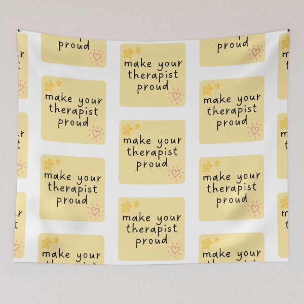 Item preview, Make Your Therapist Proud. Cute Yellow Sticky Note Handwritten Recovery Reminder. designed and sold by brodidudie.