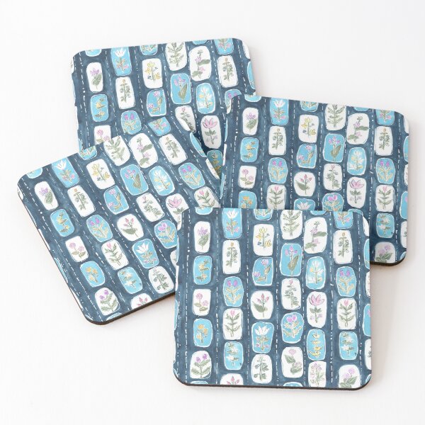 Item preview, Hope Springs Again - Watercolor Flowers Blue Background designed and sold by FaireWaveArt.