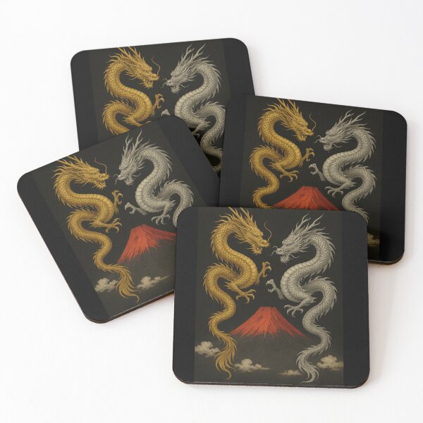 Item preview, Guardians of the Sacred Peak – Gold & Silver Dragons designed and sold by RYU & KOI DESIGNS.