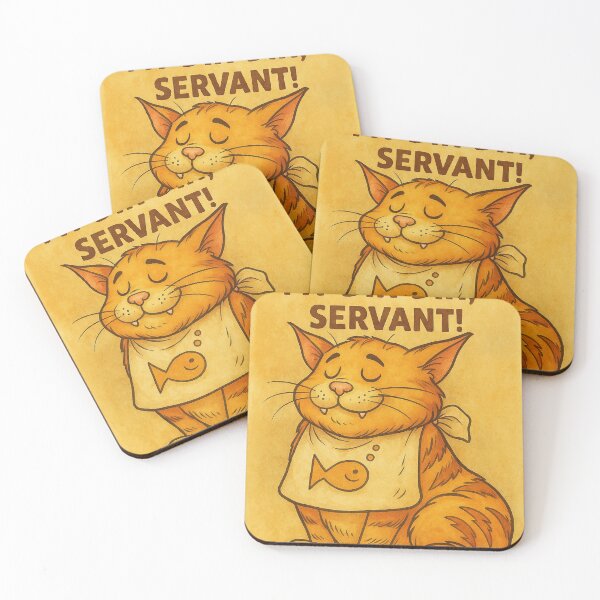 Item preview, I’m Ready for My Din-Din, Servant! – Funny Watercolor Cat Art designed and sold by Studio Reverie.