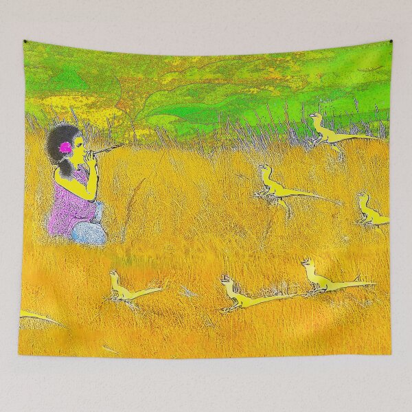 Item preview, Ceres, age 5, luring raptors with a dino whistle. designed and sold by UncleBunkle.