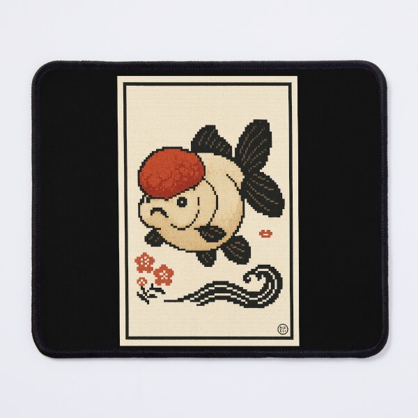 Item preview, Goldfish - Oranda Red Cap- Pixel Art - 8bit graphics 16bit graphics - Retro Fish Art designed and sold by Kabuji Store.
