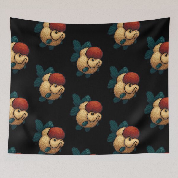 Item preview, Goldfish - Oranda Red Cap- Pixel Art - 8bit graphics 16bit graphics - Retro Fish Art designed and sold by Kabuji Store.