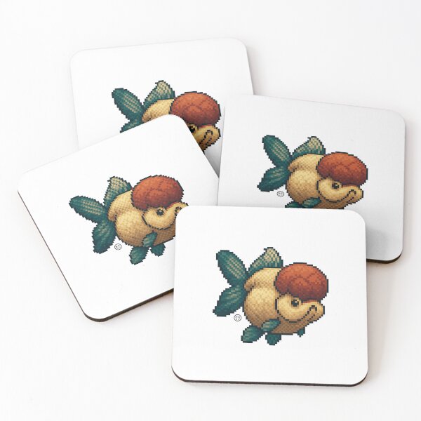 Item preview, Goldfish - Oranda Red Cap- Pixel Art - 8bit graphics 16bit graphics - Retro Fish Art designed and sold by Kabuji Store.