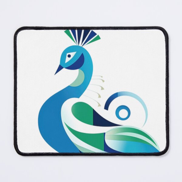 Item preview, Modern Abstract Peacock Art in Blue and Green designed and sold by PaintbrushPlace.