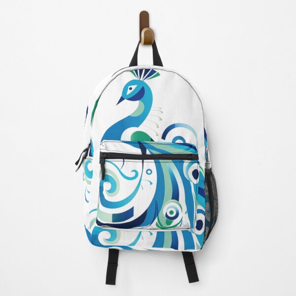 Item preview, Modern Abstract Peacock Art in Blue and Green designed and sold by PaintbrushPlace.