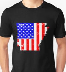 Arkansas am 4. Juli Flaggen-T-Shirt Slim Fit T-Shirt