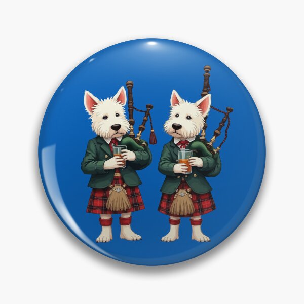 Item preview, Burns Supper West Highland Terrier Bagpipers designed and sold by taiche.