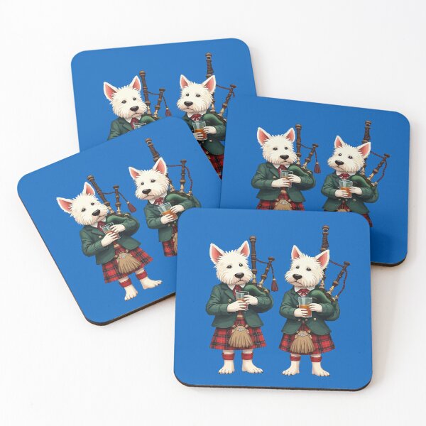 Item preview, Burns Supper West Highland Terrier Bagpipers designed and sold by taiche.