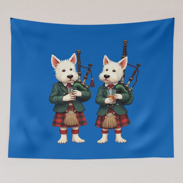 Item preview, Burns Supper West Highland Terrier Bagpipers designed and sold by taiche.