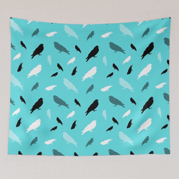 Item preview, Pigeon print (teal blue) designed and sold by Ali Oops Design.