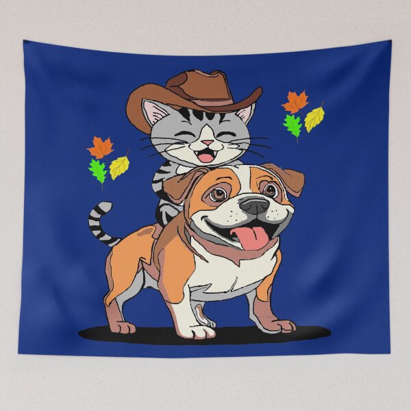 Item preview, Cowboy Cat Rides Dog designed and sold by kristalcurt.