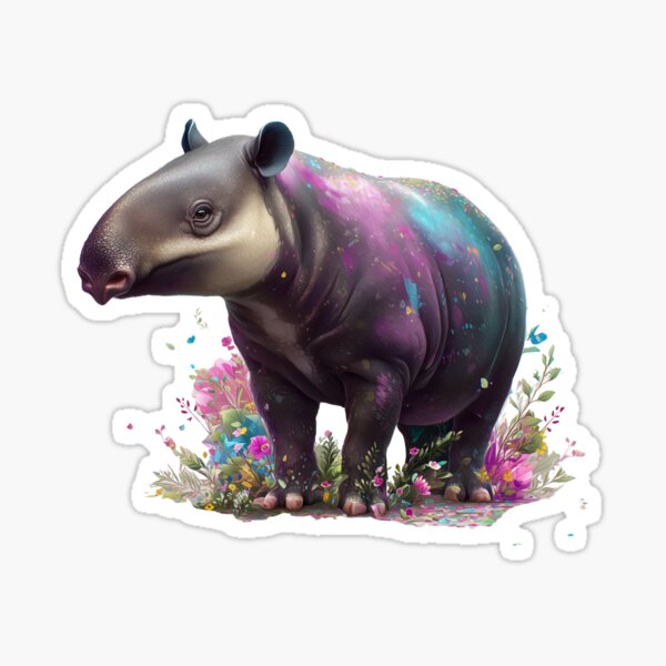 Vista previa del artículo con la obra «Tapir galáctico en flor», diseñado y vendido por Hunzaly.