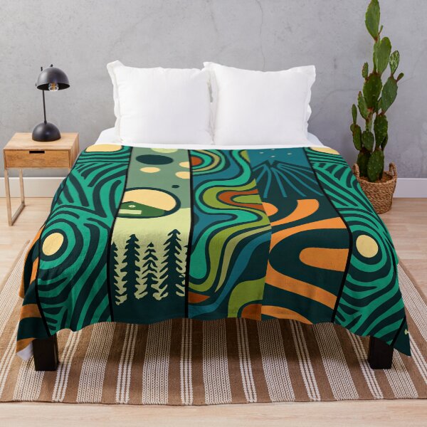 Item preview, Colorful abstract waves meet serene mountain landscape design. designed and sold by Piotrek0001.