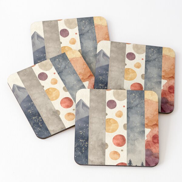 Item preview, Scandinavian style mountain view with abstract art panels. designed and sold by Piotrek0001.