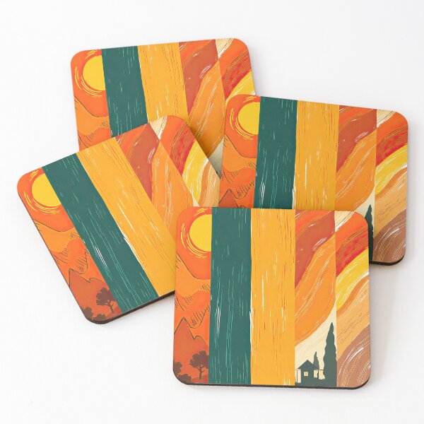 Item preview, Abstract cabin in the woods with colorful patterns. designed and sold by Piotrek0001.