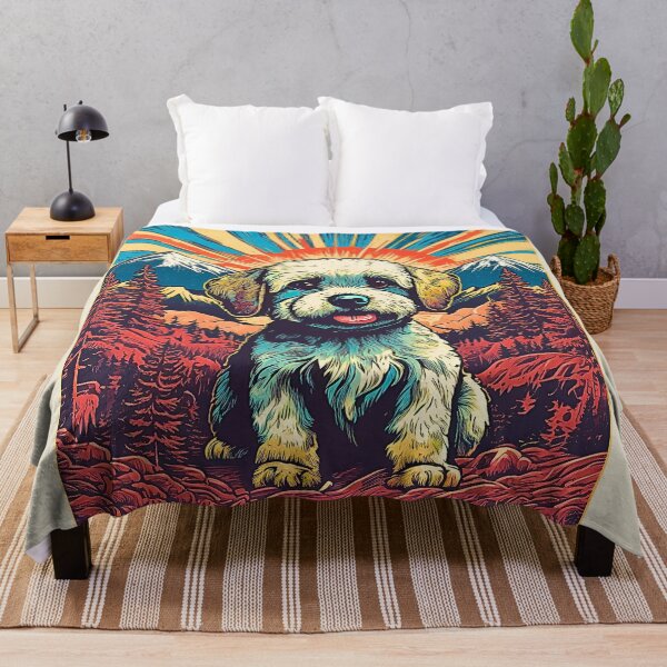 Item preview, Bichon Frise Retro Sunset – Vintage Mountain Dog Lover Design designed and sold by Fredster1966.