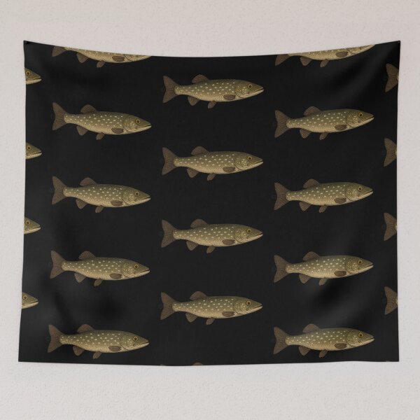 Item preview, Pike - Northern Pike Fish - Vintage Japanese Inspired Art  designed and sold by Kabuji Store.