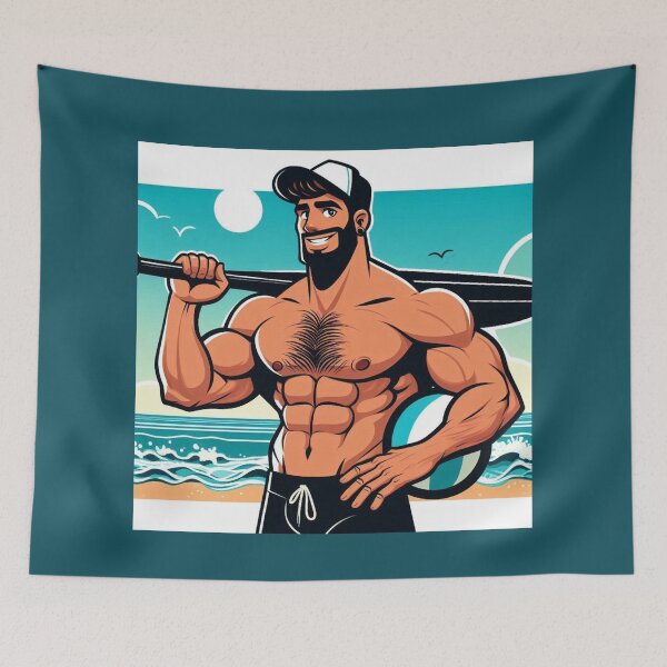 Item preview, Dark, Tall Summer Fun Muscle Bear Power LGBTQ Gay Pride Graphic Design designed and sold by ItsAKinkThing.