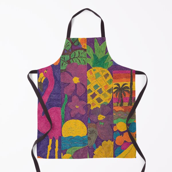 Item preview, Vibrant tropical paradise in a watercolor panel collage. designed and sold by Piotrek0001.