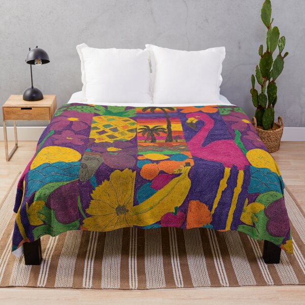 Item preview, Vibrant tropical paradise in a watercolor panel collage. designed and sold by Piotrek0001.