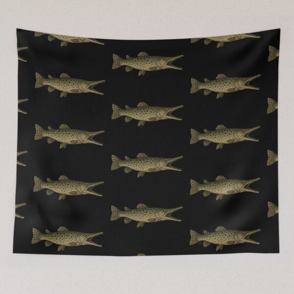 Item preview, Gar - Vintage Japanese Inspired Art - Florida Gar Fish - Monster Fish designed and sold by Kabuji Store.