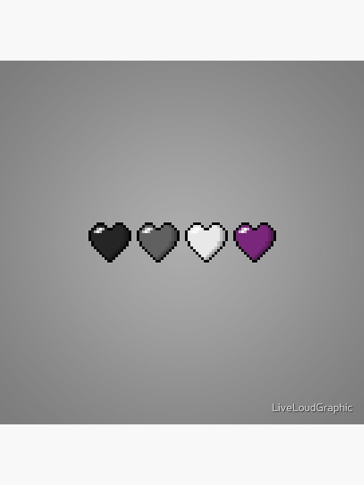 Asexual Pixel Hearts by LiveLoudGraphic