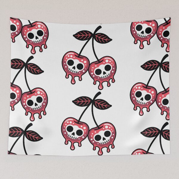 Item preview, Cute Skull Cherry Drip Kawaii Gothic Fruit Art designed and sold by Parkerzz.