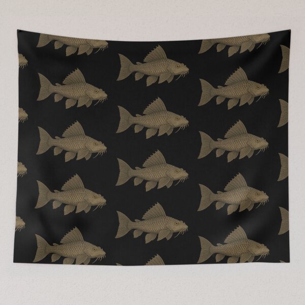 Item preview, Plecostomus - Vintage Japanese Inspired Art - Pleco Fish designed and sold by Kabuji Store.