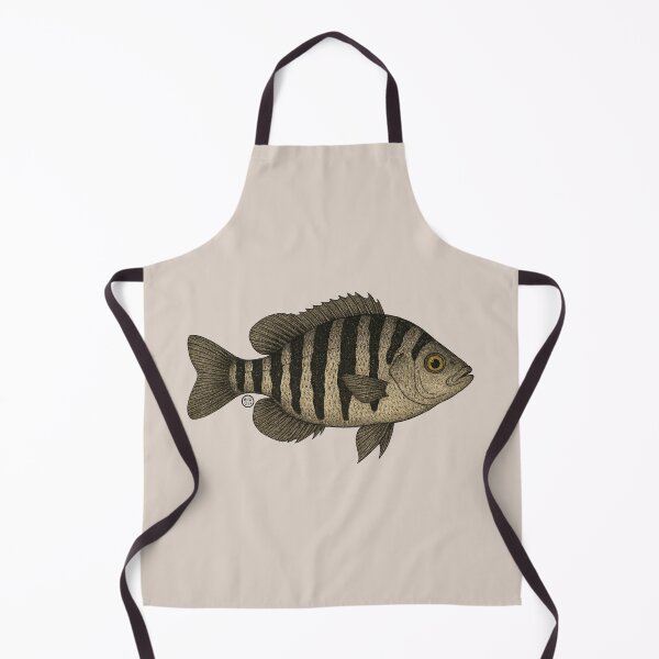 Item preview, Convict Fish - Vintage Japanese Inspired Art - Convict Cichlid Fish designed and sold by Kabuji Store.