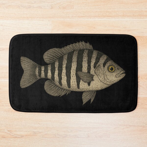 Item preview, Convict Fish - Vintage Japanese Inspired Art - Convict Cichlid Fish designed and sold by Kabuji Store.