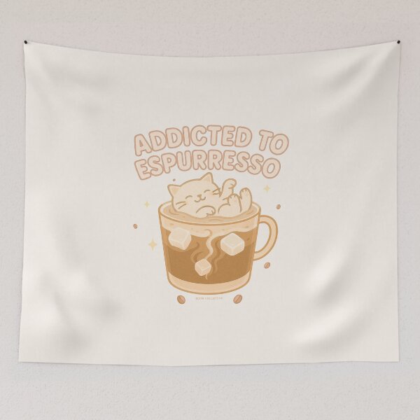 Item preview, Addicted to Espurresso – Cute Cat in Coffee Design designed and sold by MLynCollective.