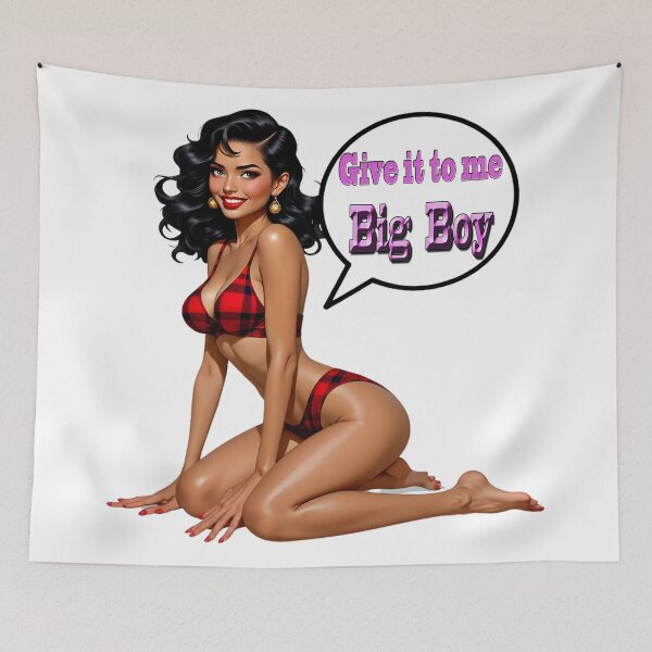 Item preview, Give it to me Big Boy, Naughty, Sexy Girl in a Tartan Bikini. designed and sold by Huskyyy Designs.