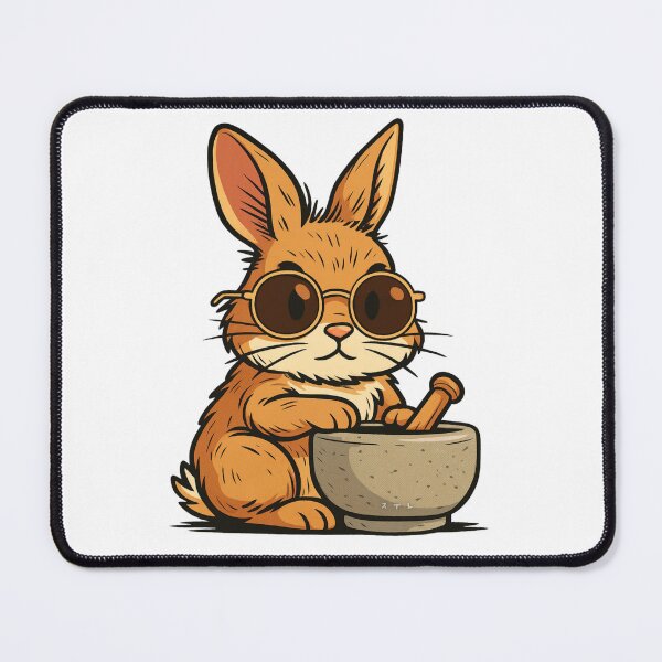 Item preview, Cool Bunny Chef – Cartoon Rabbit with Mortar designed and sold by JunsH.