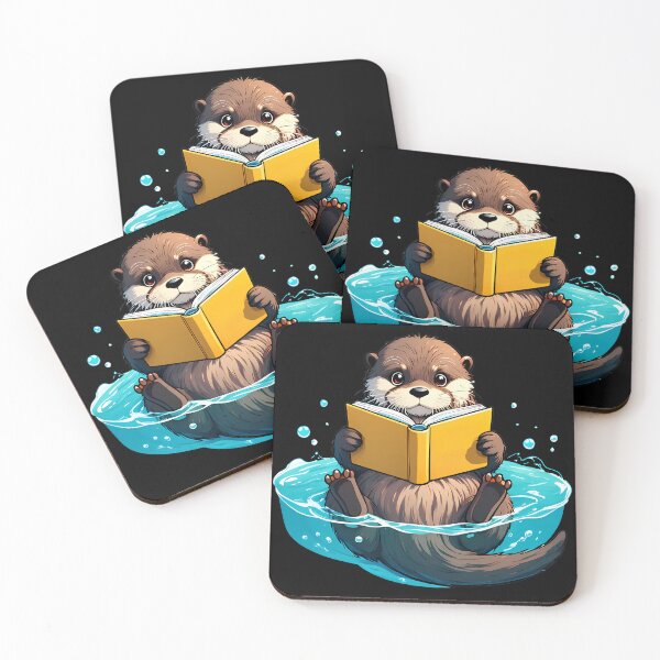 Item preview, Otter Reading designed and sold by Funny Vintage Stickers And T-Shirts.