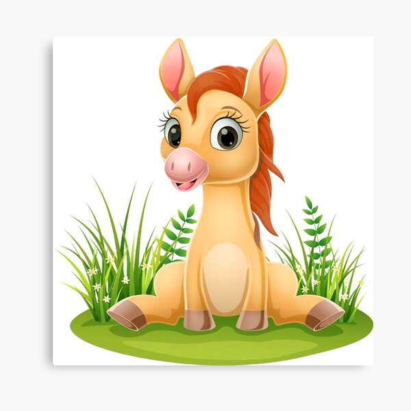Item preview, cartoon-baby-horse-sitting-in-the-grass designed and sold by PATEL BRO.