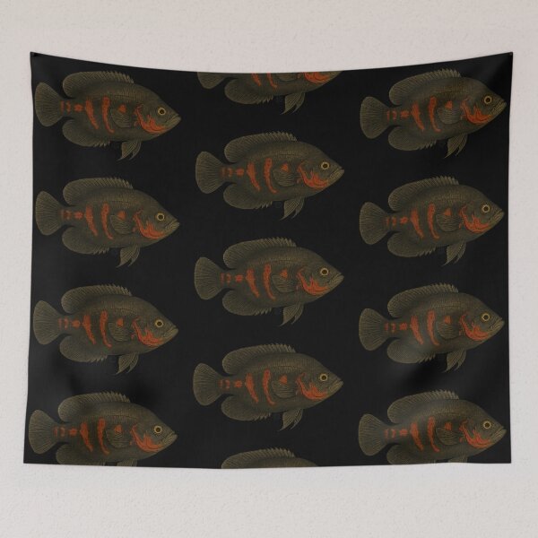 Item preview, Oscar Fish - Vintage Japanese Inspired Art - Amazon Fish designed and sold by Kabuji Store.