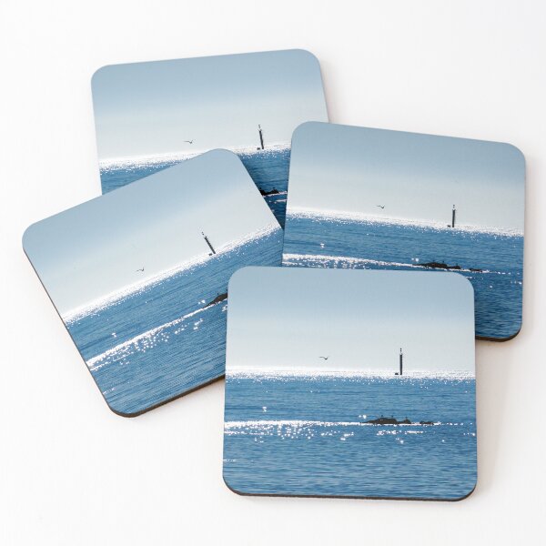 Item preview, Glittering Calm – Seabirds on a Blue Horizon designed and sold by Rowena Ko.