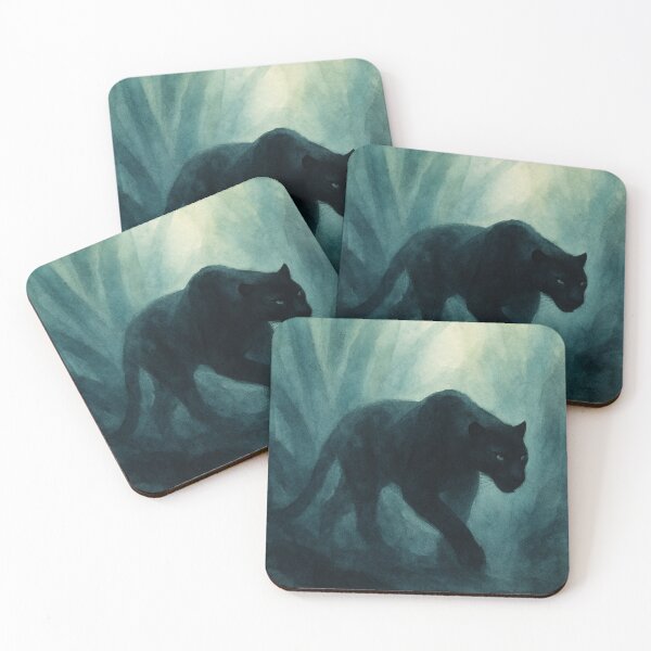 Item preview, Shadow Stalker: Enigmatic Black Panther in the Jungle Mist designed and sold by ArtfulZuzu.