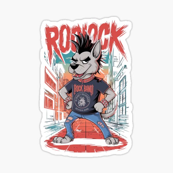 Aperçu de l'œuvre Punk Hound Riot – Illustration originale de Rock Dog créée et vendue par Shop9999.