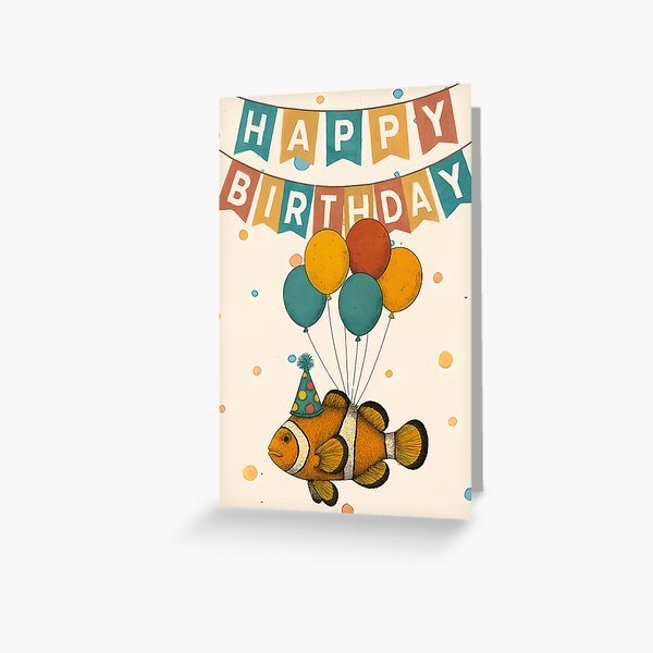 Item preview, Clownfisch-Geburtstagsdesign – Süßes Ozean-Partytier designed and sold by TringTringCards.