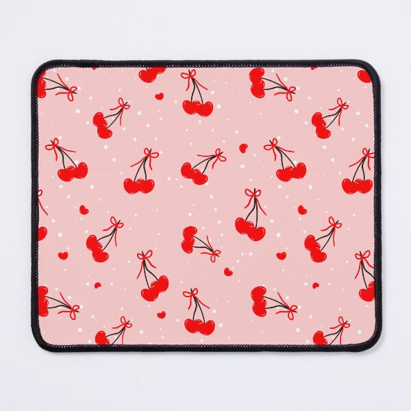 Item preview, Coquette Cherry Hearts Pattern, Kawaii Pink Gingham, Cute Retro Valentine designed and sold by Sunnyneststudio.